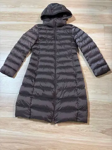 유니클로 UNIQLO 울트라 라이트 다운 코트 브라운 후드 M