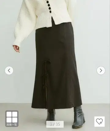 [ EMMEL REFINES ] EM 슬릿 리본 내로우 스커트