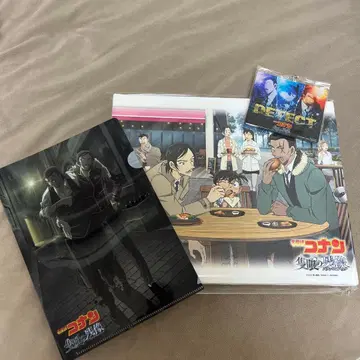 명탐정 코난:  캠퍼스 아트 클리어 파일과 키링 세트