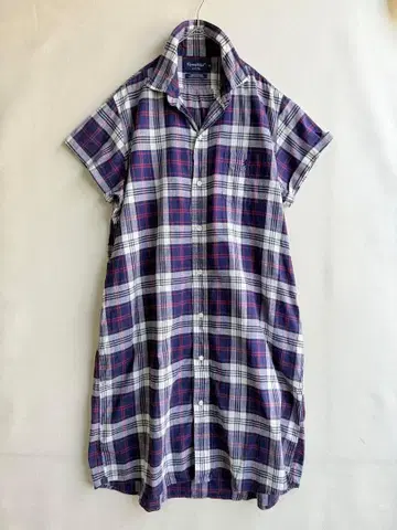 일본제 Gymphlex 짐플렉스 여성용 체크 롱 셔츠