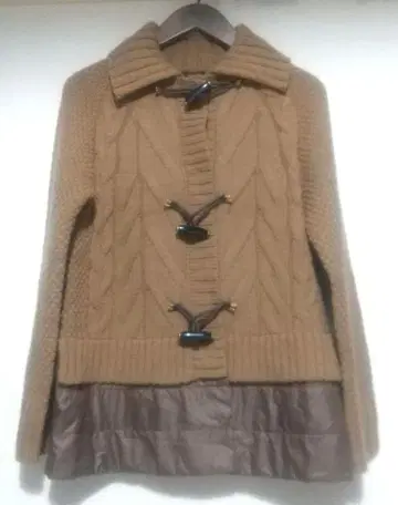 EVEX by KRIZIA 카멜 케이블 짜임 니트 가디건