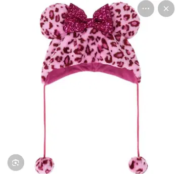 팬캡 도쿄 디즈니 리조트 핑크 레오파드 무늬