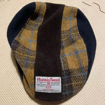 해리스 트위드 체크 무늬 헌팅 모자