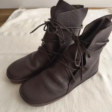 koos *다크 브라운 레이스업 가죽 숏부츠 37