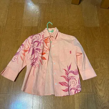 T guma 7부 소매 셔츠 핑크