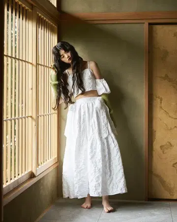 POPPY(포피) Flower ribbon tiered skirt