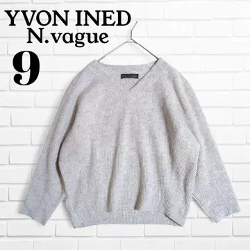 이본 이네드 누벨바그 울 100% V넥 긴팔 리브 니트 M