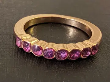 아페쎄 핑크 컬러 스톤 부착 반지 11.5호