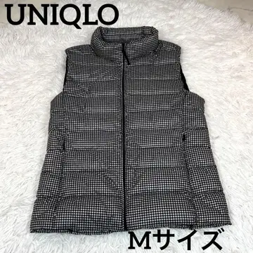 UNIQLO 여성용 다운 베스트 M 사이즈 화이트 블랙