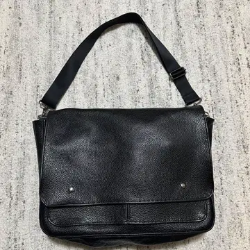 메신저 백 콤비 가죽 주름 가죽 핸드메이드