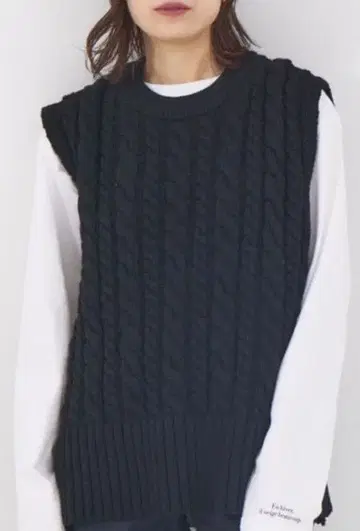 니트 베스트 네이비 프리 사이즈