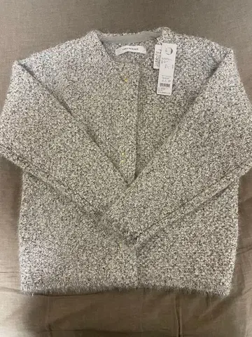 택 포함 새상품 필름얀 트위드 니트 가디건