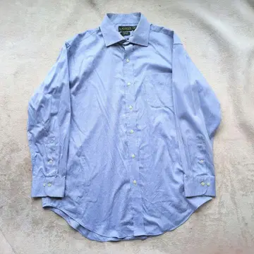 로렌 랄프 로렌 긴팔 셔츠 블루 무지 클래식 핏 XL 사이즈