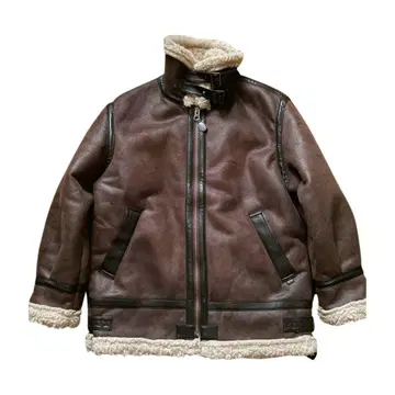 새상품급 ALPHA INDUSTRIES B-3 페이크 무스탕 M 브라운