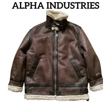 새상품급 ALPHA INDUSTRIES B-3 페이크 무스탕 M 브라운