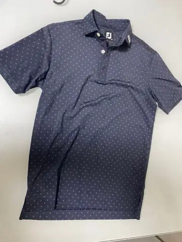 FootJoy 네이비 도트 무늬 피케 셔츠
