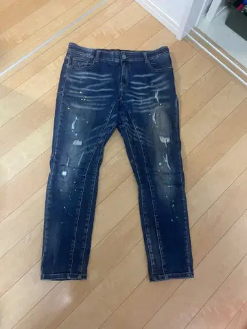 레트로 엔진 인디고 스키니 청바지 XXL