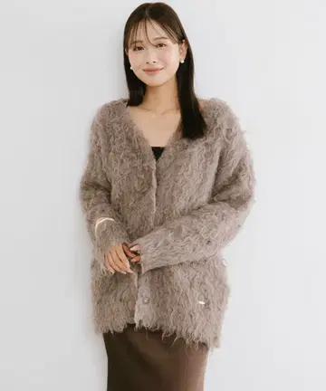 [1일 한정] Aimeine 에메인 샤기 모헤어 가디건