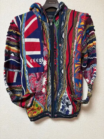 COOGI 쿠지 후드 부착 니트 멀티 컬러 M 사이즈
