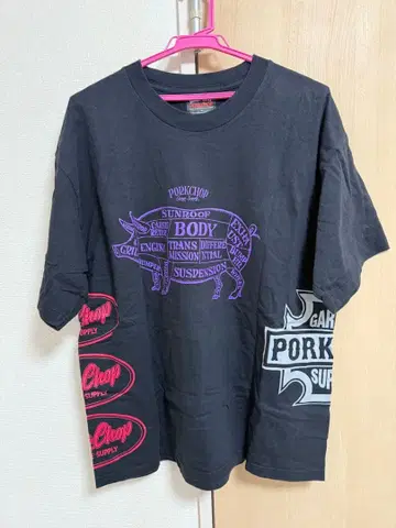 Pork Chop 블랙 T셔츠 M