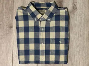 [ 긴팔 셔츠 ] 블루 화이트 체크 무늬 L.L.Bean