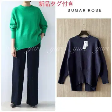 [ 912 ] 새상품 슈가 로즈 백 슬릿 니트 풀오버 흑먹색 블랙