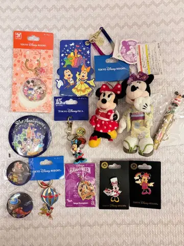 미니 마우스 굿즈 모음 배 핀 배지 캔뱃지 키체인