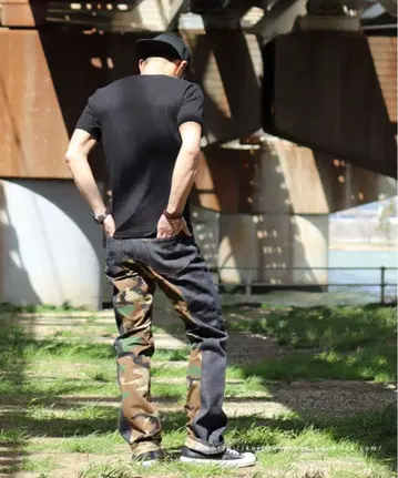 코지마 진즈 몽키 콤보 팬츠 카모플라쥬 데님 32 KOJIMA GENES