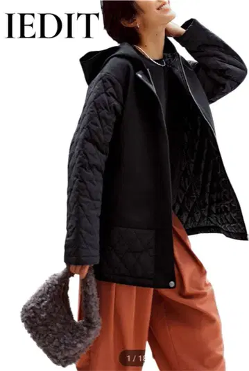 컨디션 최상 IEDIT 블랙 퀼팅 자켓