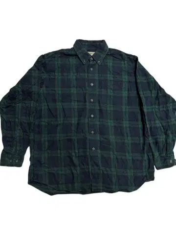 L.L.Bean 그린 체크 무늬 플란넬 셔츠 L 사이즈