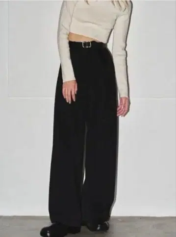 TODAYFUL Doubletuck Twill Trousers Black