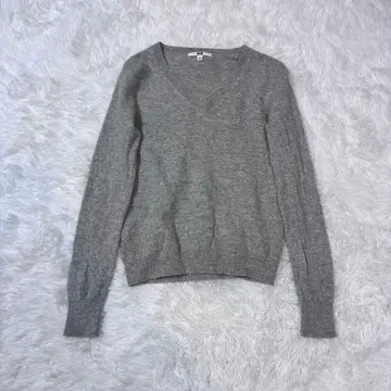 UNIQLO 캐시미어 100% V넥 스웨터 그레이 M