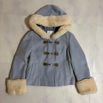 CECIL McBEE 후드 부착 더플 코트 스카이블루