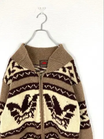 카우친 집업 울 핸드니트 L 사이즈