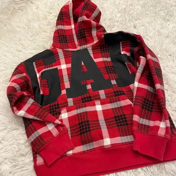 GAP 후드티 00s y2k 크롭 로고 체크 귀여운