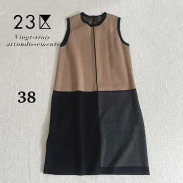 23구 슬리브리스 니트 원피스 멀티 컬러 스트레치