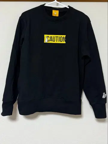 FR2 맨투맨 CAUTION 박스로고 블랙 사이즈M