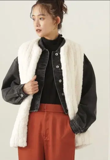 미사용 택 포함 N.NaturalBeautyBasic 퍼 베스트 M