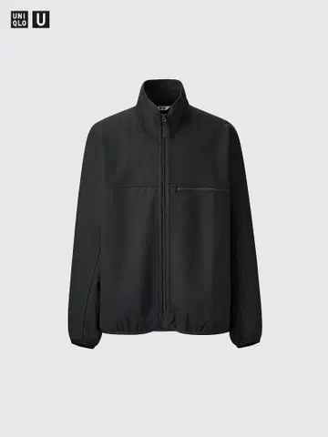 유니클로 U 브러쉬드 저지 블루종 M 다크 그레이