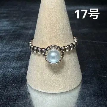 빈티지 패션 반지 골드 17호 펄 반지 엘레강트