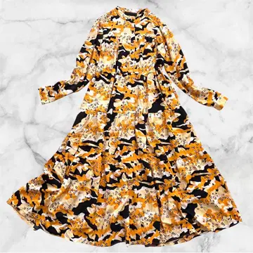 micalle micalle 롱 원피스 티어드 올 패턴