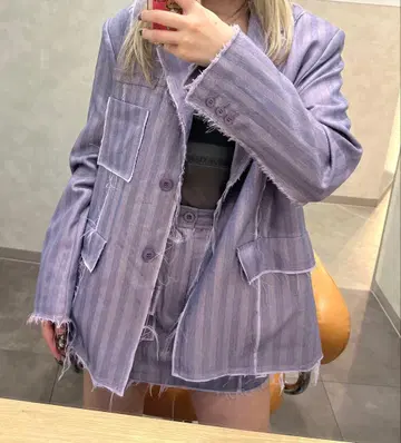 퍼플 스트라이프 셋업