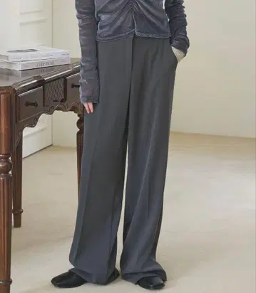 베이직 와이드 슬랙스 그레이 L UNE MANSION 미사용 새상품 한국