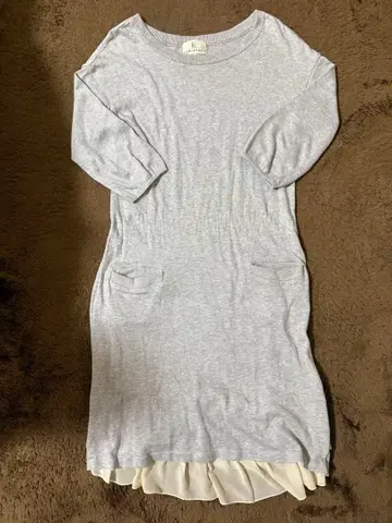 [중고품] KUMIKYOKU 그레이 7부 소매 원피스