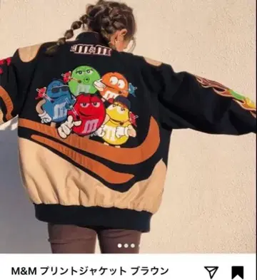 M&M 프린트 자켓 브라운 XL