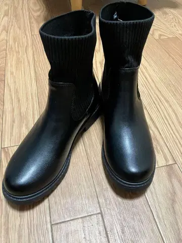 블랙 사이드 고어 부츠 합성 피혁