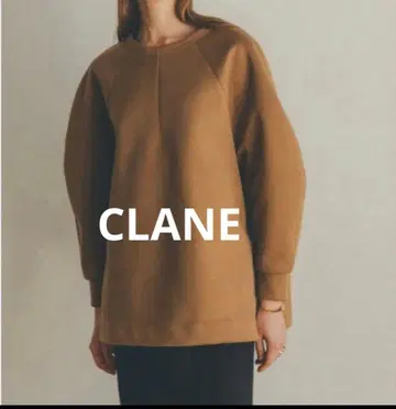 CLANE 브라운 래글런 슬리브 맨투맨 여성용