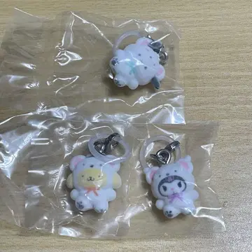 산리오 포근포근 스노우 표시 액세서리 푸딩 포차코 쿠로미 세트