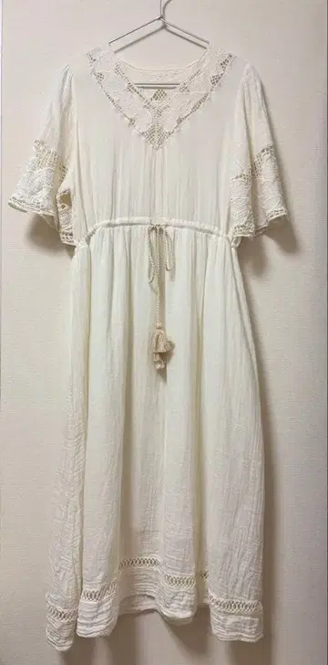 ROSE BUD 면 100% 화이트 롱 원피스 F