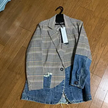 새상품 미카레 미카레 도킹 자켓 데님 체크 risley